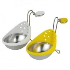 CUISIPRO Egg Poacher SS 2pc 3.8x5.5x2.7/10x14x7cm Yellow/White