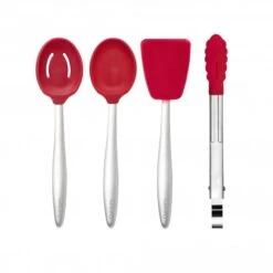 CUISIPRO PICCOLO Cooking Set Red (Spoon Slotted-Spoon Turner Tongs)