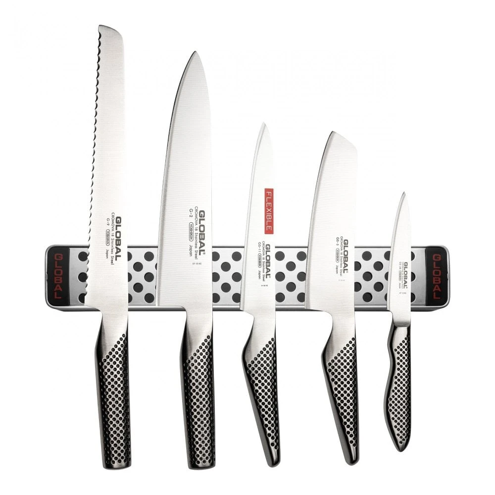 Global 6 Piece Knife Set With Magnetic Rack 4 Global 6 Piece Knife Set With Magnetic Rack - Image 2
