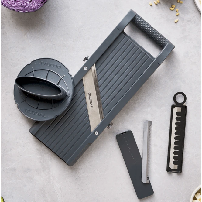 Global 95mm Super Mandolin Slicer - Professional Japanese Stainless Steel Multi-Blade Slicer 8 Global 95mm Super Mandolin Slicer - Professional Japanese Stainless Steel Multi-Blade Slicer - Image 6