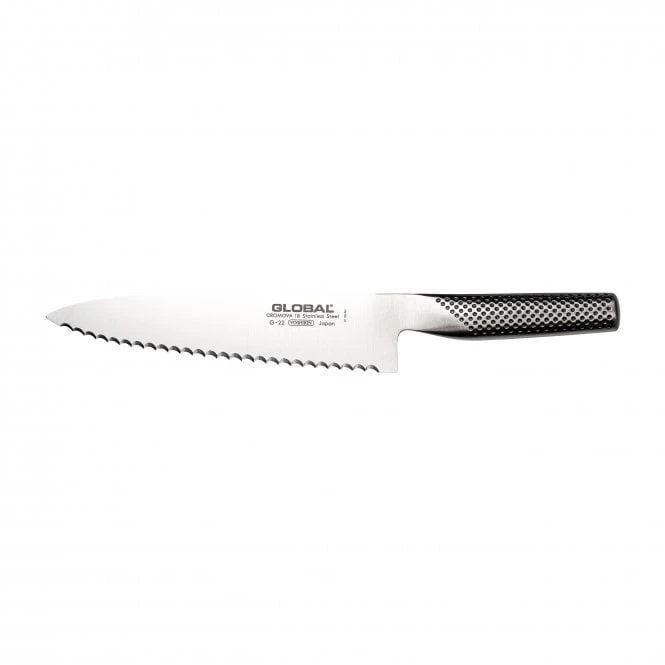 Global G-22 Scalloped Bread Knife - 20cm Cromova18 Stainless Steel Deep Serrated Blade 3 Global G-22 Scalloped Bread Knife - 20cm Cromova18 Stainless Steel Deep Serrated Blade