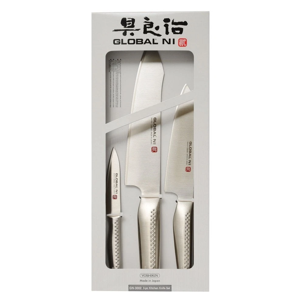 Global Ni 3 Piece Knife Set Including GN-009, GNM-07 & GNFS-01 4 Global Ni 3 Piece Knife Set Including GN-009, GNM-07 & GNFS-01 - Image 2