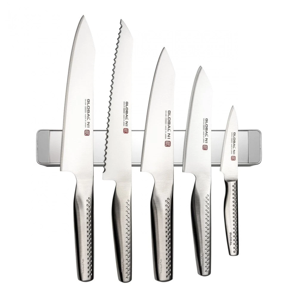 Global Ni 5 Piece Magnetic Rack Knife Set 3 Global Ni 5 Piece Magnetic Rack Knife Set