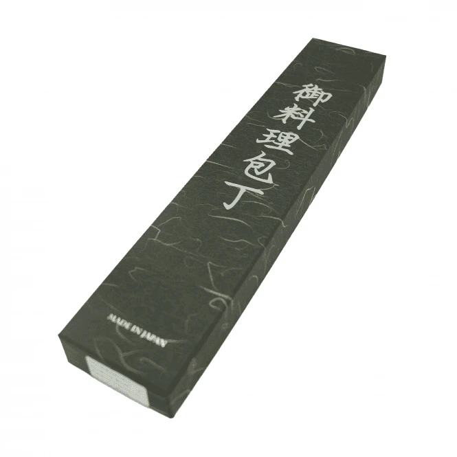 Hatsukokoro Hayabasa Blue2 Rainbow Damascus Copper/Brass – Octagonal Ebony Handle 150mm Petty Knife 6 Hatsukokoro Hayabasa Blue2 Rainbow Damascus Copper/Brass – Octagonal Ebony Handle 150mm Petty Knife - Image 4