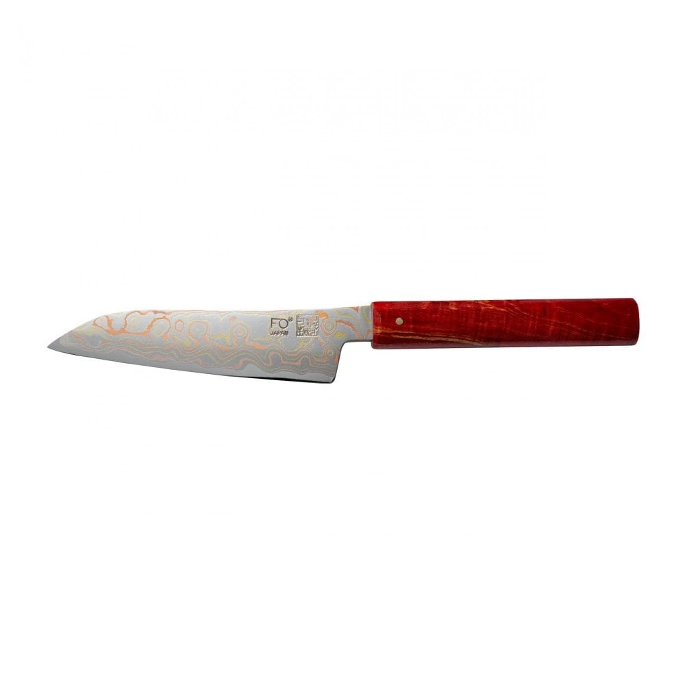 Hinoura Tsukasa FAN OUT Hinoura Tsukasa 15cm Utility Knife Gobi Damascus Red Handle 3 Hinoura Tsukasa FAN OUT Hinoura Tsukasa 15cm Utility Knife Gobi Damascus Red Handle