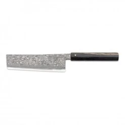 Hinoura Tsukasa 21cm Nakiri Black Mushin Damascus Black Handle