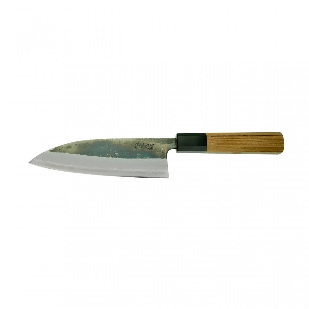 Hatsukokoro KAS-K-S165 Hatsukokoro Kurosagi Aogami Super Kurouchi 3-Ply Santoku With Teak Handle 16.5CM 3 Hatsukokoro KAS-K-S165 Hatsukokoro Kurosagi Aogami Super Kurouchi 3-Ply Santoku With Teak Handle 16.5CM