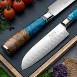 KEB-900/9B 9 Piece Knife Block Set - Ocean Blue 15 KEB-900/9B 9 Piece Knife Block Set - Ocean Blue -Knives From Japans katana saya elements keb 900 9b 9 piece knife block set ocean blue p1772 10573 medium