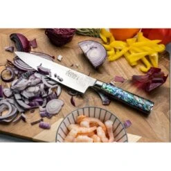 KP-14 15cm Chef's Knife Damascus Finish -Knives From Japans katana saya pearl kp 14 15cm chefs knife damascus finish p1919 12041 medium