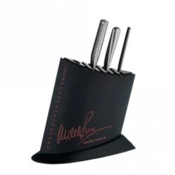 Global 4 Pce Knife Block Set Black And Red