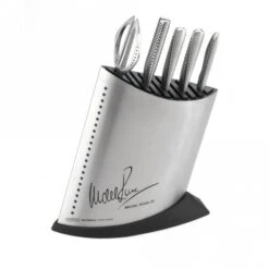 Global 6 Piece MRJ Knife Block Set In Stainless Steel