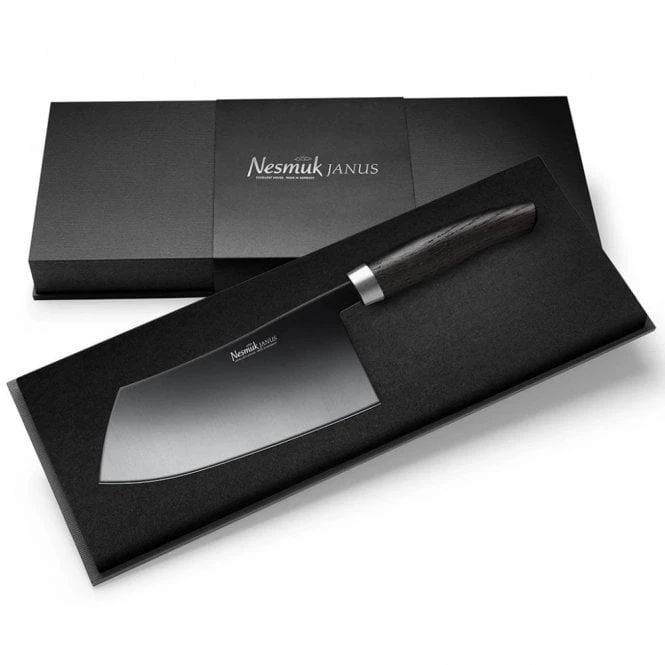 Nesmuk Janus 18cm Chinese Chef's Knife In Bog Oak Handle 6 Nesmuk Janus 18cm Chinese Chef's Knife In Bog Oak Handle - Image 4