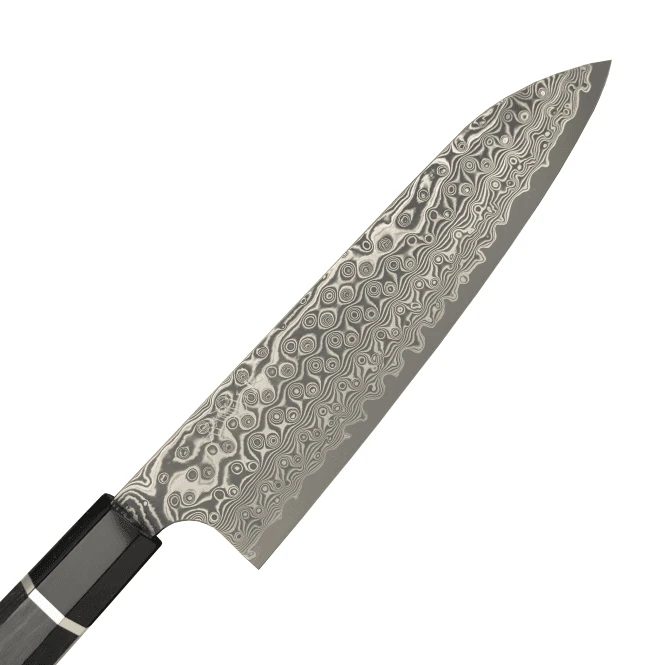 Nigara Hamono SG-2 Raindrop Damascus 21cm Gyuto – Octagon Teak & Black Buffalo Handle 4 Nigara Hamono SG-2 Raindrop Damascus 21cm Gyuto – Octagon Teak & Black Buffalo Handle - Image 2