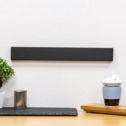 45cm Magnetic Rubber Wood Knife Rack With Wall Fixings, Cherry Black -Knives From Japans rockingham forge 45cm magnetic rubber wood knife rack with wall fixings cherry black p995 4460 medium