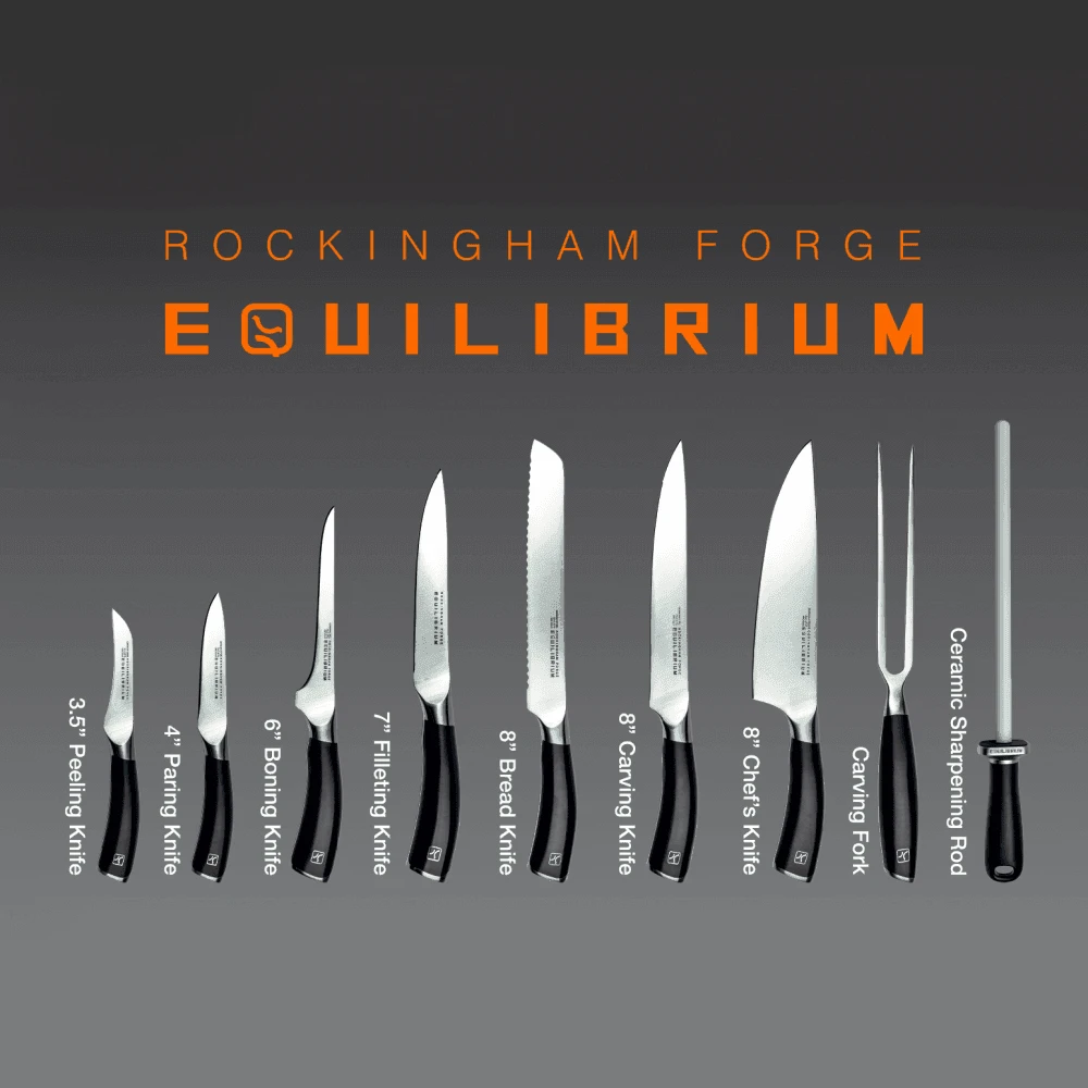 Rockingham Forge Equilibrium CS-1502/10 10 Piece Knife Set With Soft Roll Case 4 Rockingham Forge Equilibrium CS-1502/10 10 Piece Knife Set With Soft Roll Case - Image 2