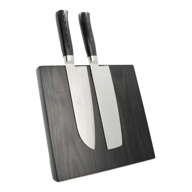 Luxury Ashwood Magnetic Knife Block - Jet Black 5-Knife Holder with Stainless Steel Base 4 Luxury Ashwood Magnetic Knife Block - Jet Black 5-Knife Holder with Stainless Steel Base - Image 2