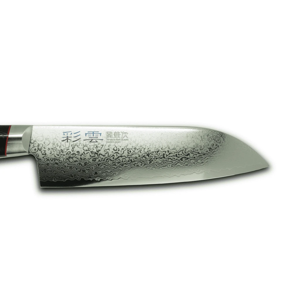 Seki Kanetsugu Black Micarta VG10 – Saiun Damascus 17cm Santoku Knife 4 Seki Kanetsugu Black Micarta VG10 – Saiun Damascus 17cm Santoku Knife - Image 2