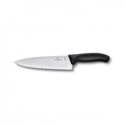 Chef's Knife, 20cm, Straight, Fluted, Black