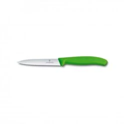 Paring Knife, 10cm, Wavy, Pointed Tip, Green