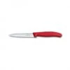 Paring Knife, 10cm, Wavy, Pointed Tip, Red