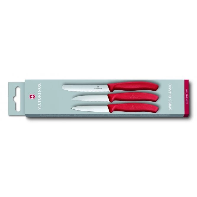 Paring Knife Set, 3pcs, Red 4 Paring Knife Set, 3pcs, Red - Image 2