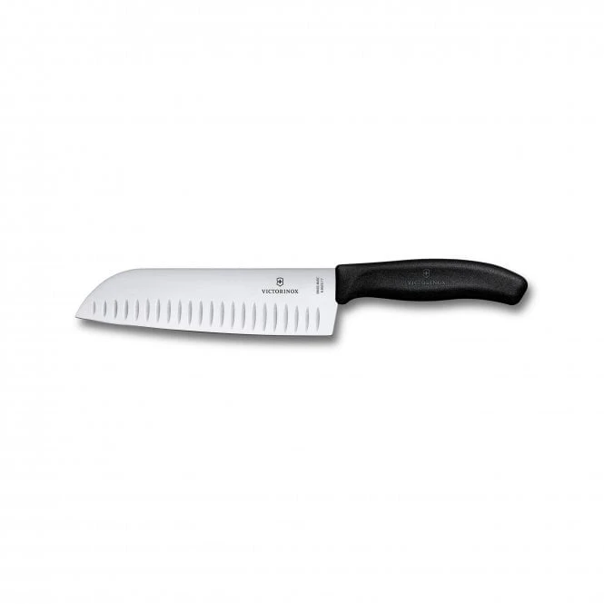 Santoku Knife, 17cm, Straight, Fluted, Black 3 Santoku Knife, 17cm, Straight, Fluted, Black