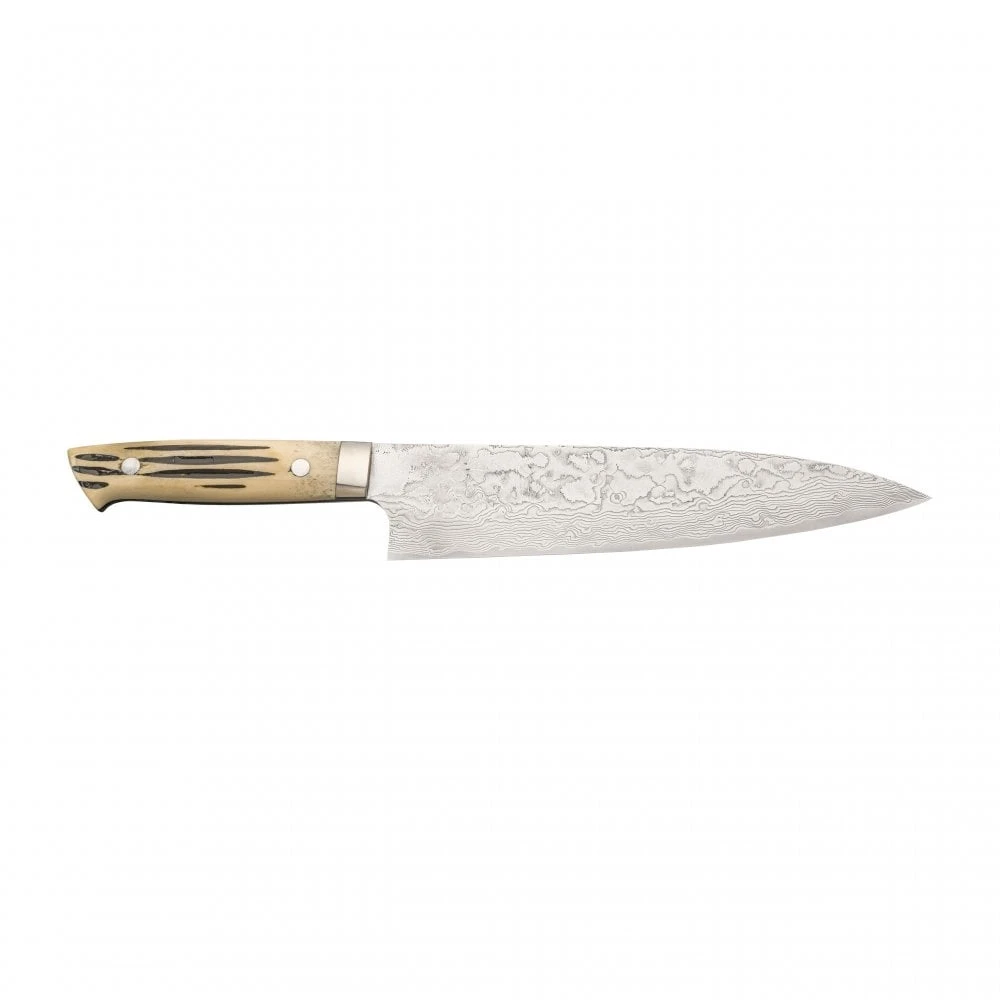 Takeshi Saji Takeshi Saji R2 Damascus Diamond-finish Gyuto210 With Deer Horn Handle (Ethically Sourced) 2 Takeshi Saji Takeshi Saji R2 Damascus Diamond-finish Gyuto210 With Deer Horn Handle (Ethically Sourced)
