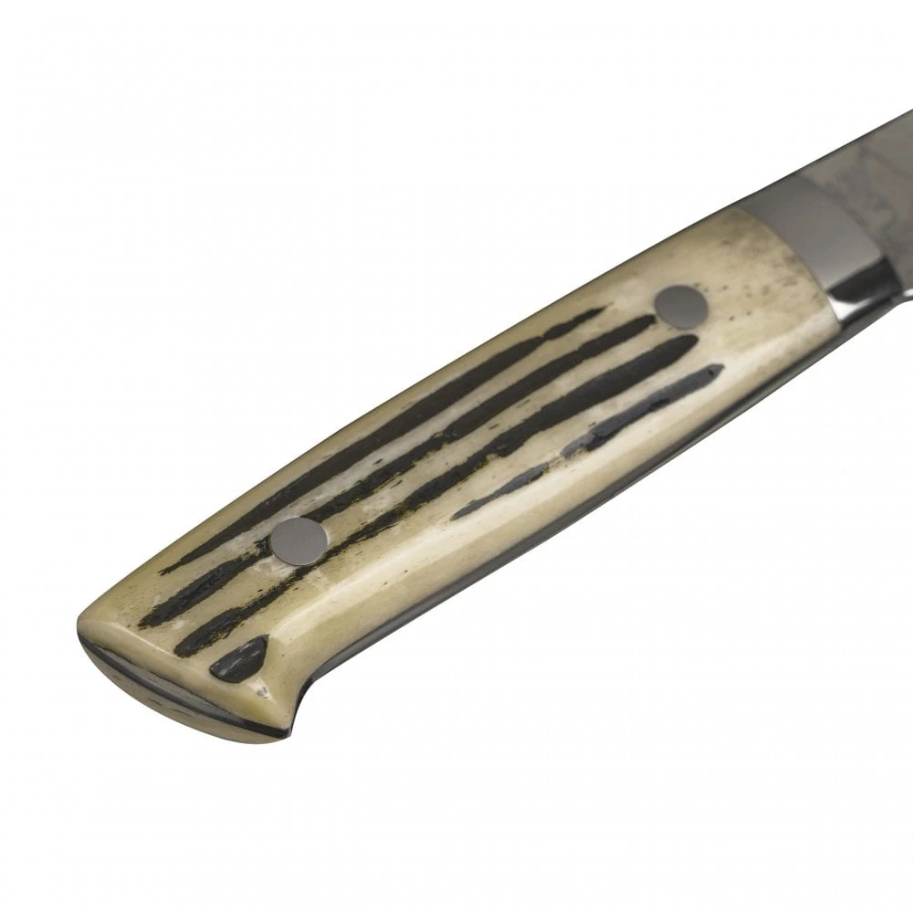 Takeshi Saji Takeshi Saji R2 Damascus Diamond-finish Gyuto210 With Deer Horn Handle (Ethically Sourced) 4 Takeshi Saji Takeshi Saji R2 Damascus Diamond-finish Gyuto210 With Deer Horn Handle (Ethically Sourced) - Image 3