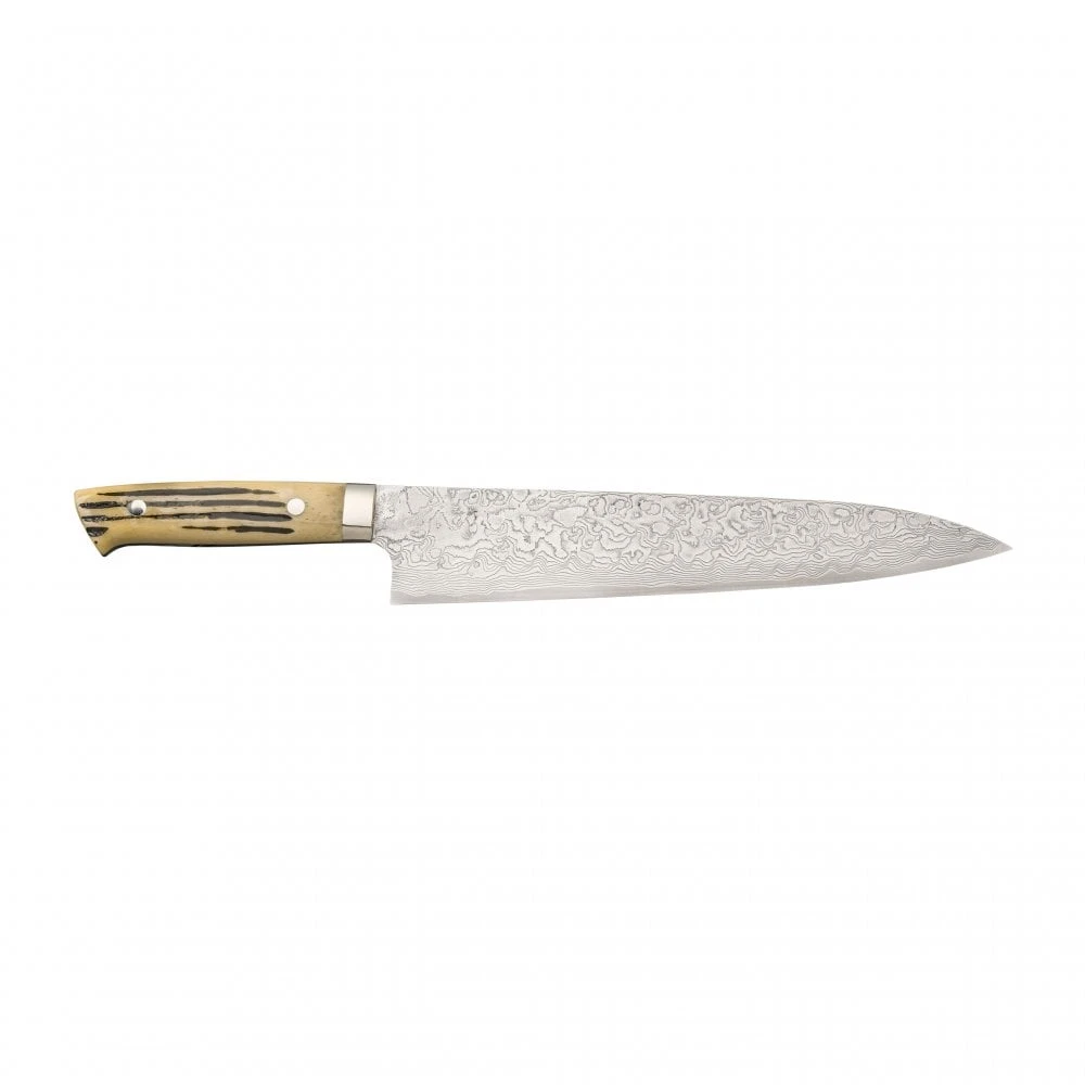 Takeshi Saji Takeshi Saji R2 Damascus Diamond-finish Gyuto240 With Deer Horn Handle (Ethically Sourced) 3 Takeshi Saji Takeshi Saji R2 Damascus Diamond-finish Gyuto240 With Deer Horn Handle (Ethically Sourced)