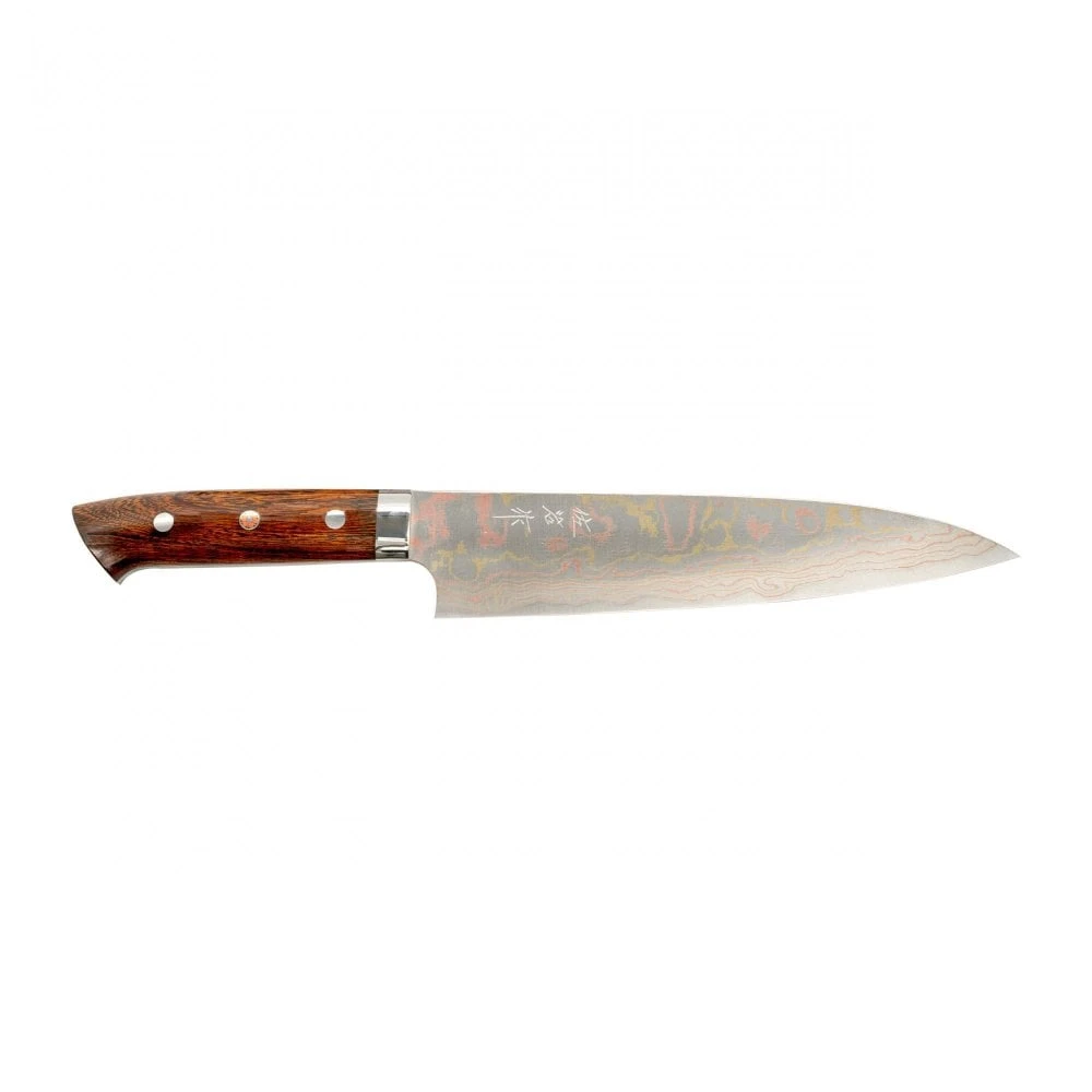 Takeshi Saji Takeshi Saji Rainbow Damascus 21cm Gyuto With Ironwood Handle 3 Takeshi Saji Takeshi Saji Rainbow Damascus 21cm Gyuto With Ironwood Handle