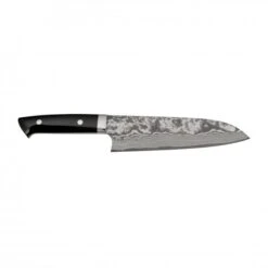 Takeshi Saji VG-10 Damascus 18cm Santoku Knife With Black Mikarta Handle