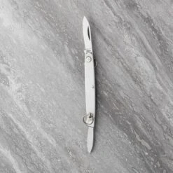 All Stainless Twin Blade Ring‑Opening Penknife