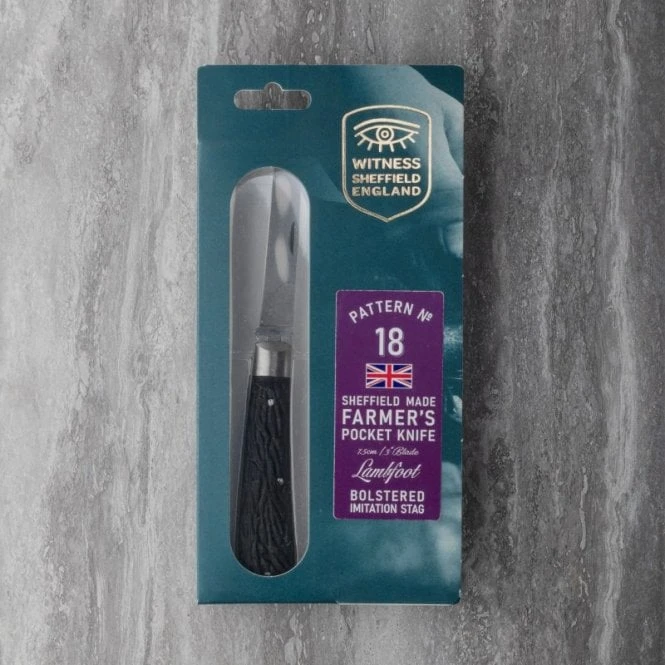 Square Lambfoot Pocket Knife – Black Imitation Stag 7 Square Lambfoot Pocket Knife – Black Imitation Stag - Image 5