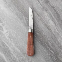 Twin Blade Hardwood Handle Pocket Knife