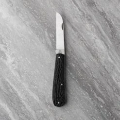 Unbolstered Lambfoot Pocket Knife – Black Imitation Stag