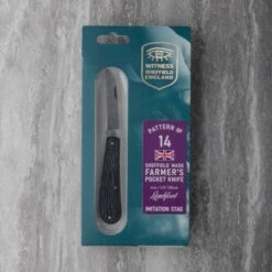 Sheffield Unbolstered Lambfoot Pocket Knife - Black Imitation Stag Handle Straight Edge Folder -Knives From Japans taylors eye witness unbolstered lambfoot pocket knife black imitation stag p2921 15625 medium