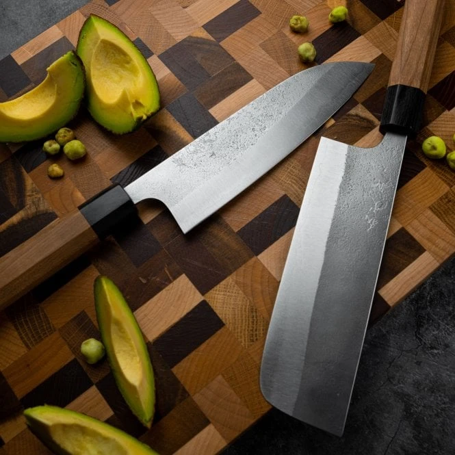 Yoshimi Kato 16.5cm Nakiri Knife Aogami Super Nashiji Finish – Cherrywood Handle 6 Yoshimi Kato 16.5cm Nakiri Knife Aogami Super Nashiji Finish – Cherrywood Handle - Image 4